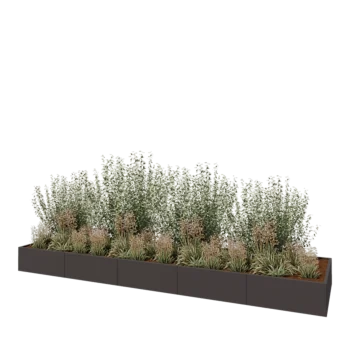 Hochbeet XXL aus Stahl - Rechteckig - 500 x 120 x 40 cm - Andere RAL farbe - Mit Bodenplatte