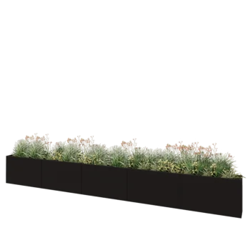 Hochbeet XXL aus Stahl - Rechteckig - 500 x 30 x 60 cm - RAL9005 matte (schwarz) - Ohne Bodenplatte