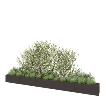 Hochbeet XXL aus Stahl - Rechteckig - 500 x 40 x 40 cm - Andere RAL farbe - Mit Bodenplatte