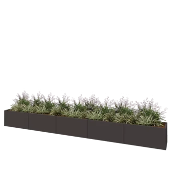 Hochbeet XXL aus Stahl - Rechteckig - 500 x 50 x 50 cm - RAL7016 matte (anthrazitgrau) - Mit Bodenplatte