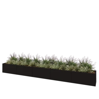 Hochbeet XXL aus Stahl - Rechteckig - 500 x 50 x 50 cm - RAL9005 matte (schwarz) - Ohne Bodenplatte