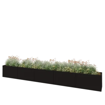 Hochbeet XXL aus Stahl - Rechteckig - 500 x 50 x 60 cm - RAL9005 matte (schwarz) - Ohne Bodenplatte