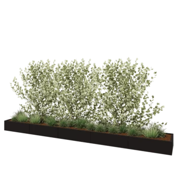 Hochbeet XXL aus Stahl - Rechteckig - 500 x 60 x 30 cm - RAL9005 matte (schwarz) - Mit Bodenplatte