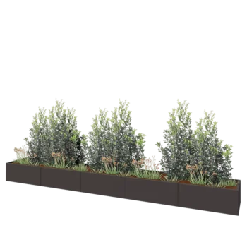 Hochbeet XXL aus Stahl - Rechteckig - 500 x 60 x 40 cm - RAL7016 matte (anthrazitgrau) - Ohne Bodenplatte