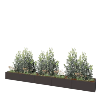 Hochbeet XXL aus Stahl - Rechteckig - 500 x 60 x 40 cm - Andere RAL farbe - Mit Bodenplatte