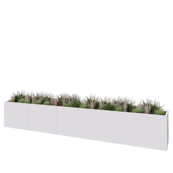 Hochbeet XXL aus Stahl - Rechteckig - 500 x 60 x 80 cm - RAL9010 matte (weiß) - Mit Bodenplatte