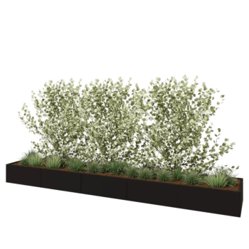 Hochbeet XXL aus Stahl - Rechteckig - 500 x 80 x 40 cm - RAL9005 matte (schwarz) - Mit Bodenplatte