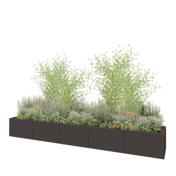 Hochbeet XXL aus Stahl - Rechteckig - 500 x 80 x 60 cm - Andere RAL farbe - Mit Bodenplatte