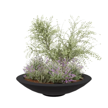 Fiberglas Pflanzkübel - Schale - Ø 153 x 34 cm - RAL7021 matte (schwarzgrau) - Mit Boden