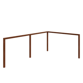 Cortenstahl Pergola - Eck - 600 x 412 x 242 cm - Ohne Betonsockel
