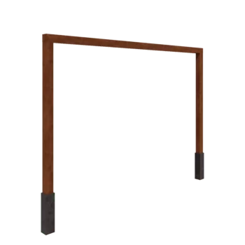 Cortenstahl Pergola - Gerade - 400 x 230 cm - Mit Betonsockel