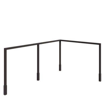 Pergola aus Stahl - Eck - 600 x 412 x 230 cm - RAL7016 matte (anthrazitgrau) - Mit Betonsockel