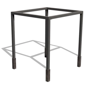 Pergola aus Stahl - Viereckig - 274 x 250 x 230 cm - RAL9005 matte (schwarz) - Mit Betonsockel