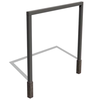 Pergola aus Stahl - Gerade - 300 x 230 cm - RAL9005 matte (schwarz) - Mit Betonsockel