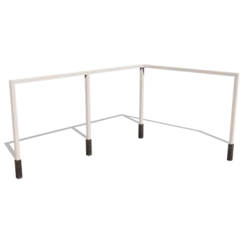 Pergola aus Stahl - Eck - 600 x 412 x 230 cm - RAL9010 matte (weiß) - Mit Betonsockel