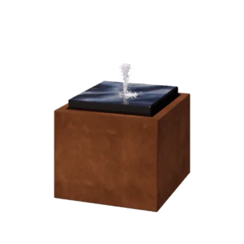 Cortenstahl Wassertisch - Orin - 50 x 50 x 40 cm - Mit LED-Beleuchtung