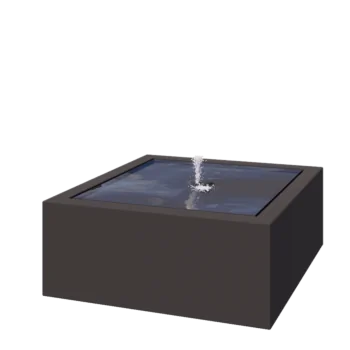 Wassertisch aus Aluminium - Lyra - 100 x 100 x 40 cm - RAL7016 matte (anthrazitgrau) - Mit LED-Beleuchtung