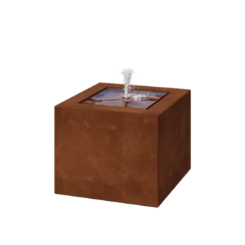 Cortenstahl Wassertisch - Lyra - 50 x 50 x 40 cm - Ohne LED-Beleuchtung